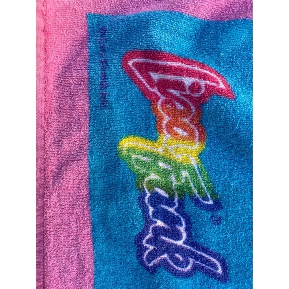 Vintage Lisa Frank Dancing Dolphins Beach Towel 30x56 Neon 90s - Picture 3 of 8